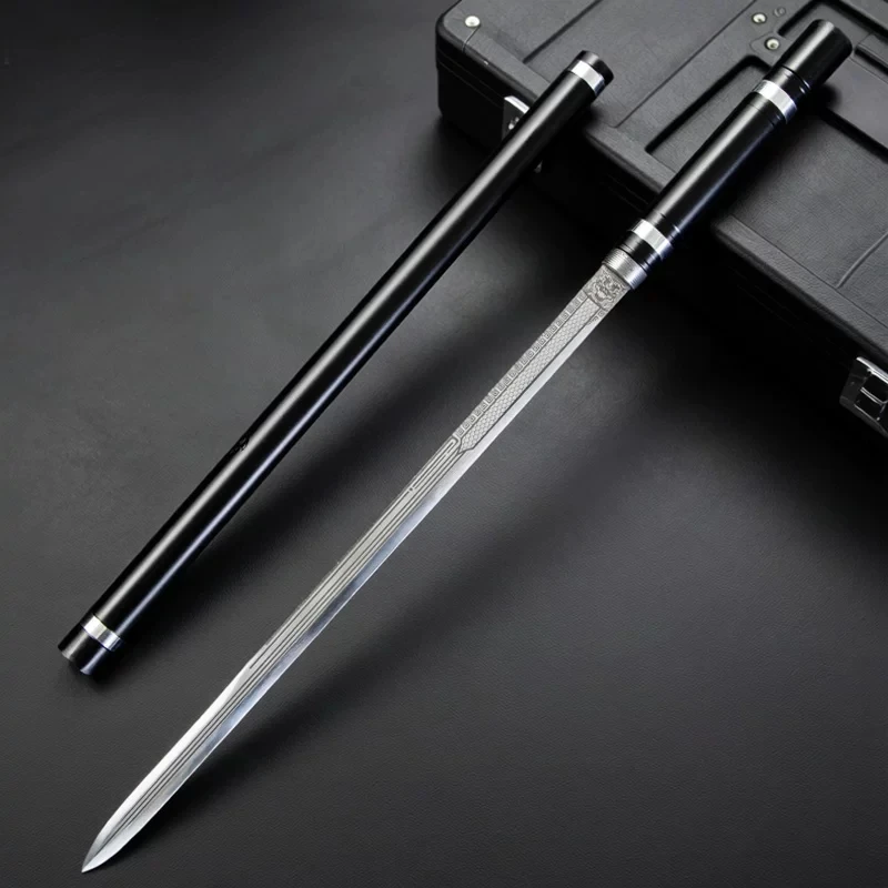 Minimalist Hidden Stick Sword 50cm Manganese Steel Delicate Metal Scabbard Decoration Hanfu Tea Room Medium Desktop Display
