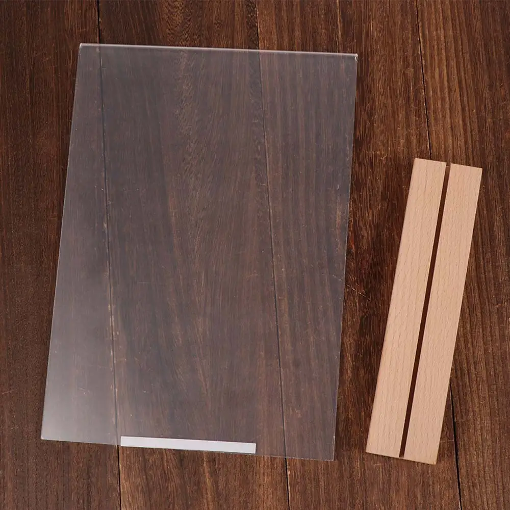 Suporte de Papel para Cardápio com Ranhura Inclinada/Reta, 2 Usos, Suporte de Sinalização de Cardápio Altamente Transparente, Impermeável e Reutilizável