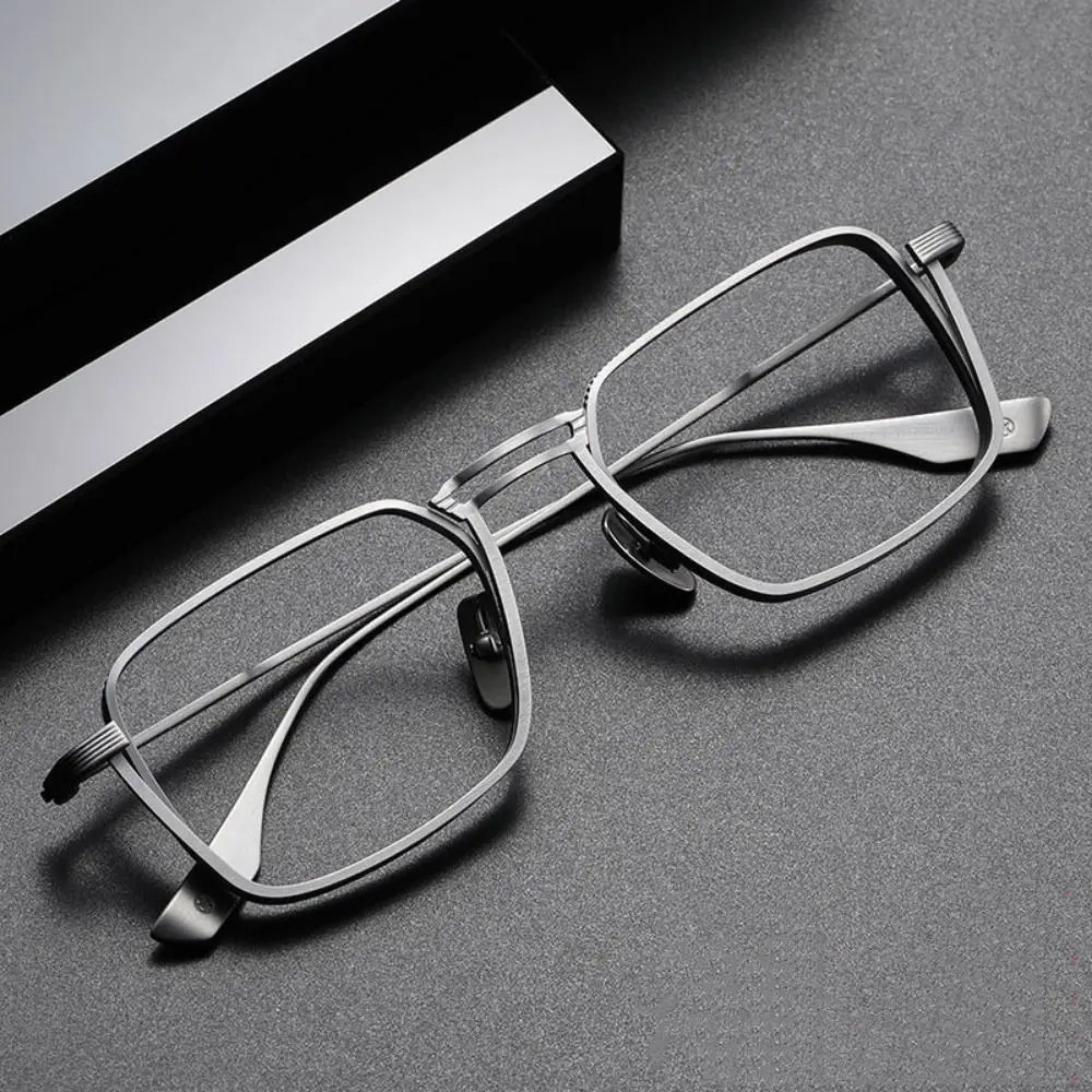 

Fashion Ultralight Anti Blue Light Glasses Square Frame Metal Frame Men's Eyewear Decorative Non-slip Optical Eyeglasses Reading