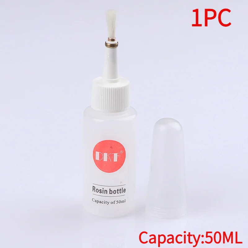 1PC 50ml Plastic Clear Alcohol Rosin Solder Flux Paste Bottle Dropper With Brush.