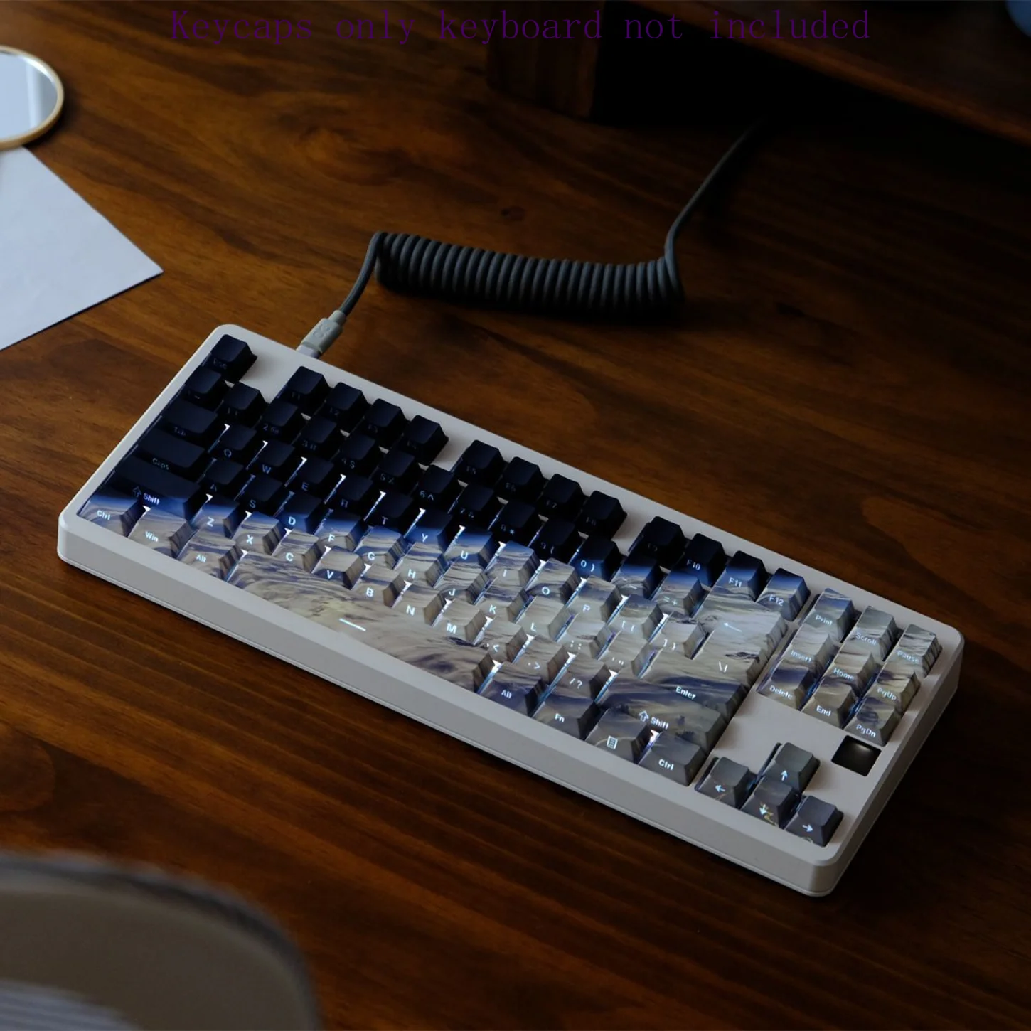 Thunder Gate Keycap 세트 PBT 체리 사이드 조각 투명 크리 에이 티브 60/84/98/108 기계식 키보드에 적합