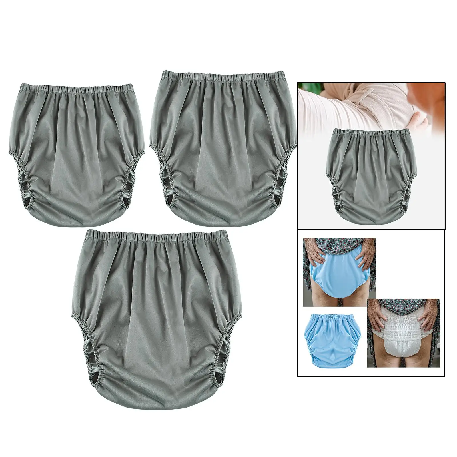 Adult Leakproof Incontinence Underwear Diaper Cover Incontinence Protective Briefs Waterproof for Disabled Seniors Elderly