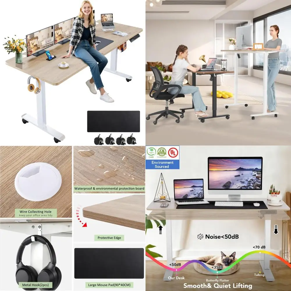 Adjustable Height Electric Standing Desk, 63