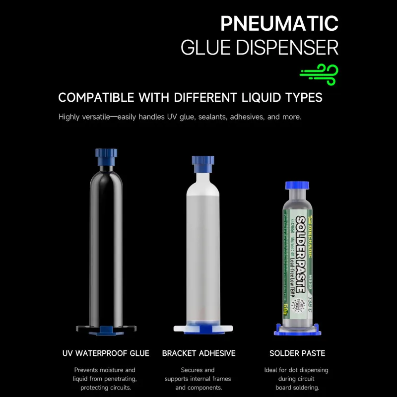 

MECHANIC PD10 Pneumatic Glue Dispenser for Phone Repair 1200mAh Built-in Air Pump Adjustable Output Precision Dispensing Tool