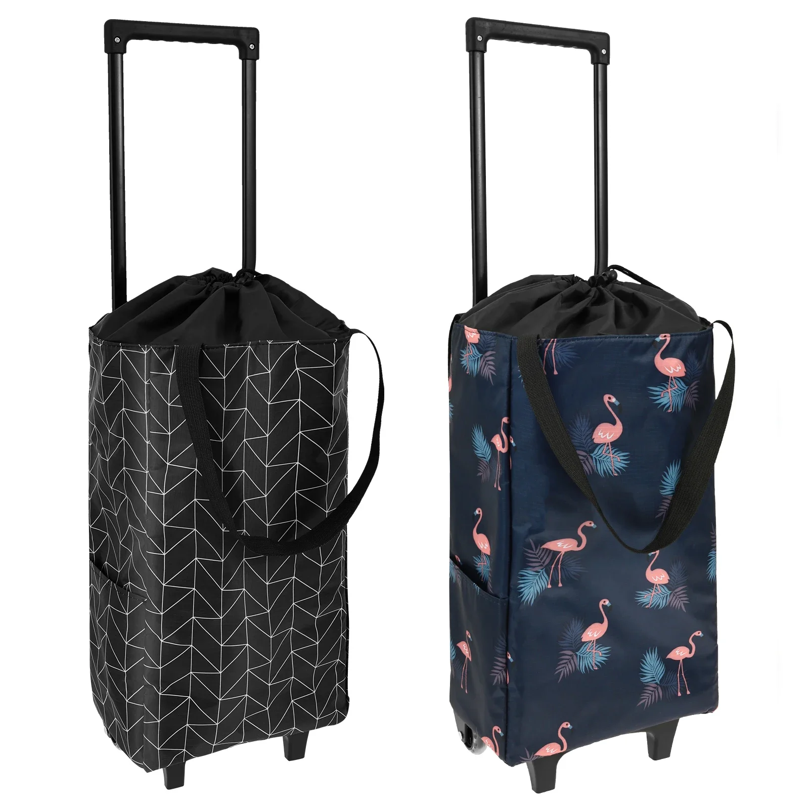 

Foldable Shopping Cart with Wheel Outdoor Portable Lightweight Waterproof Rolling Grocery Bag Trolley Tote Delivery