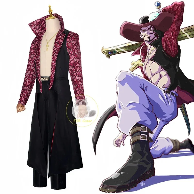 Kostum Cosplay Bilibili Anime Dracule Mihawk Seragam Jas Hujan Pria Dewasa Setelan Karnaval Halloween;8'm6,