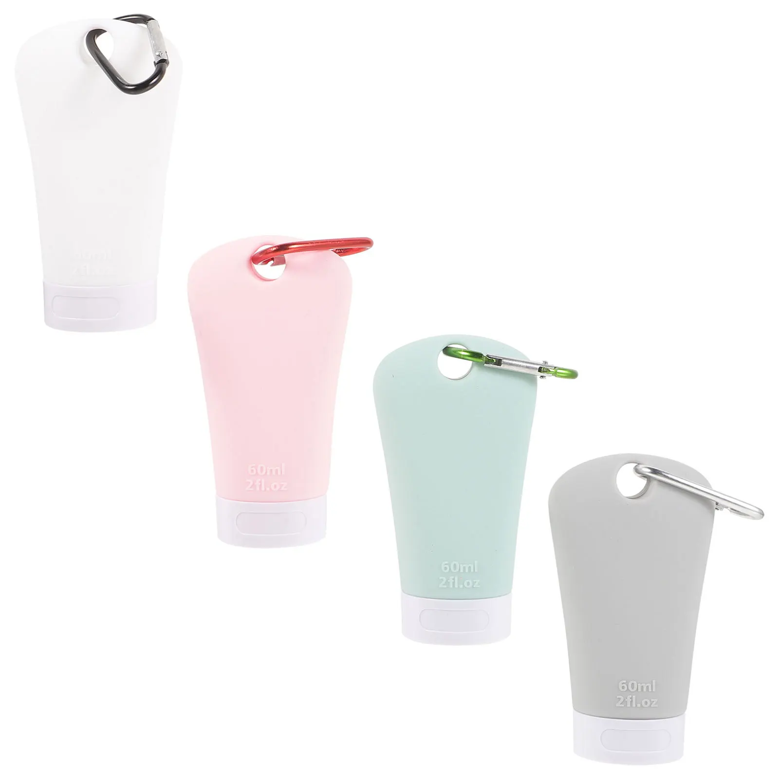 Bottiglie per lozione shampoo riutilizzabili da viaggio portatili da 4 pezzi Bottiglie per dispenser in silicone da spremere per dimensioni da viaggio Bottiglia per shampoo vuota