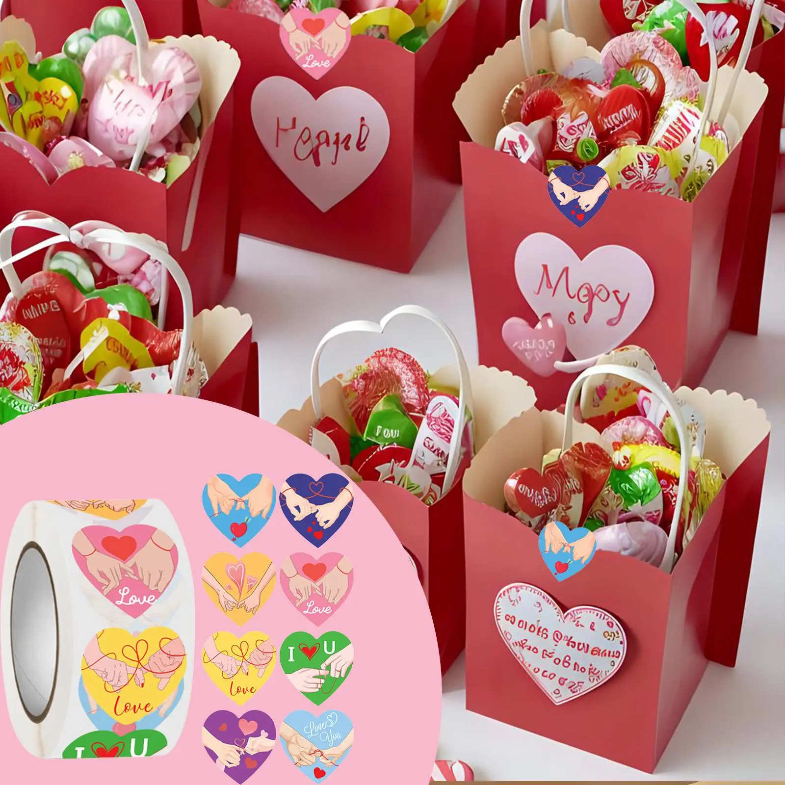500 Stuks Hart Stickers Valentines Stickers Envelop Zegel Sticker Kaart Maken Afstuderen Ambachten Rol Liefde Stickers Hart Labels