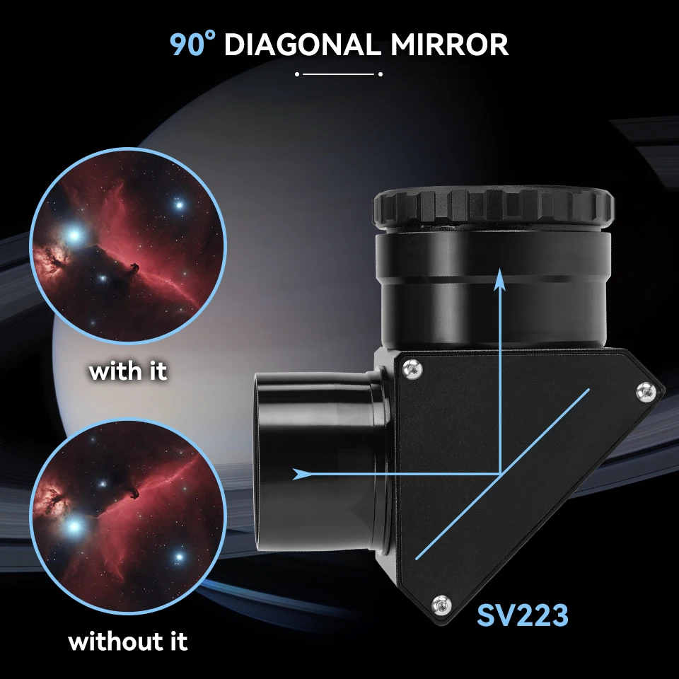 SVBONY SV223 2inch 90-degree Clicklock 99% Reflective Dielectric Coating Diagonal Mirror 1/10 Lambda Black