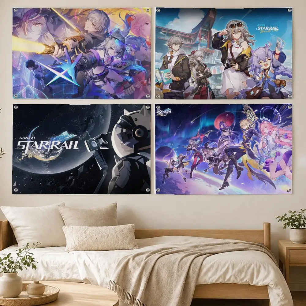 Honkai Star Rail RPG Flags Room Bedroom Home Outdoor Wall Hanging Concert Printed Background Decoration Art Banne