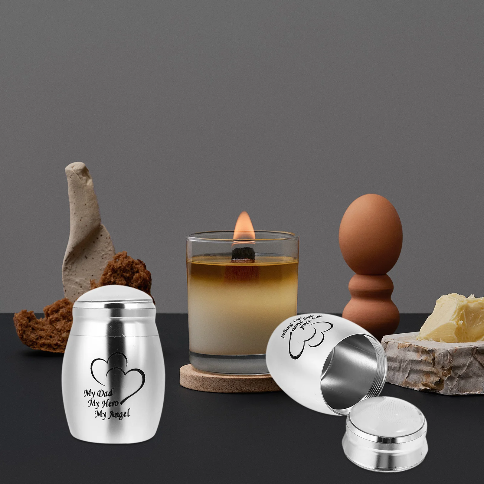 

1Pcs Bone Ash Urn Stainless Steel Mini Cinerary Casket Durable Lightweight Portable Family Cremation Ash Container