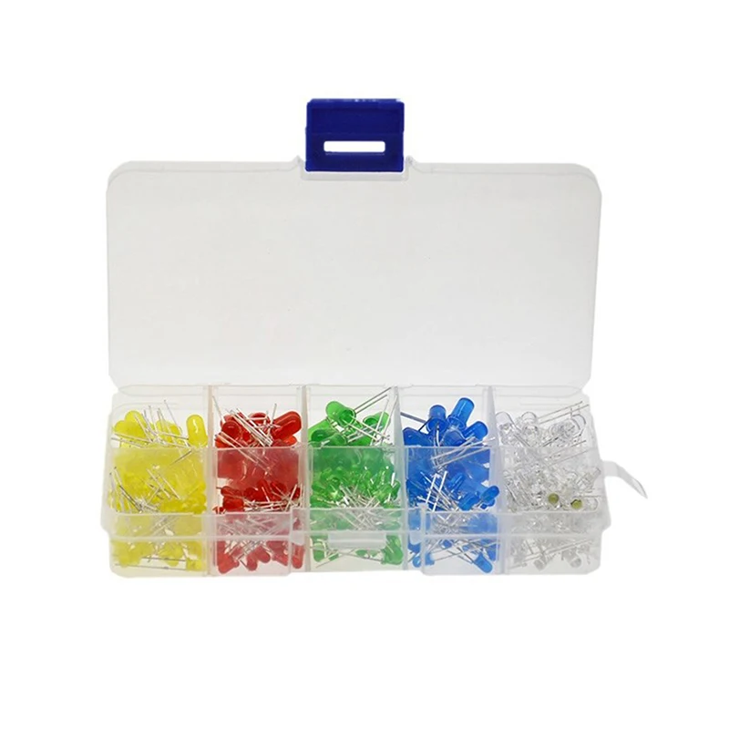 150Pcs 3mm 5mm LED Light White Yellow Red Green Blue Assorted Kit DIY LEDs Set Electronic