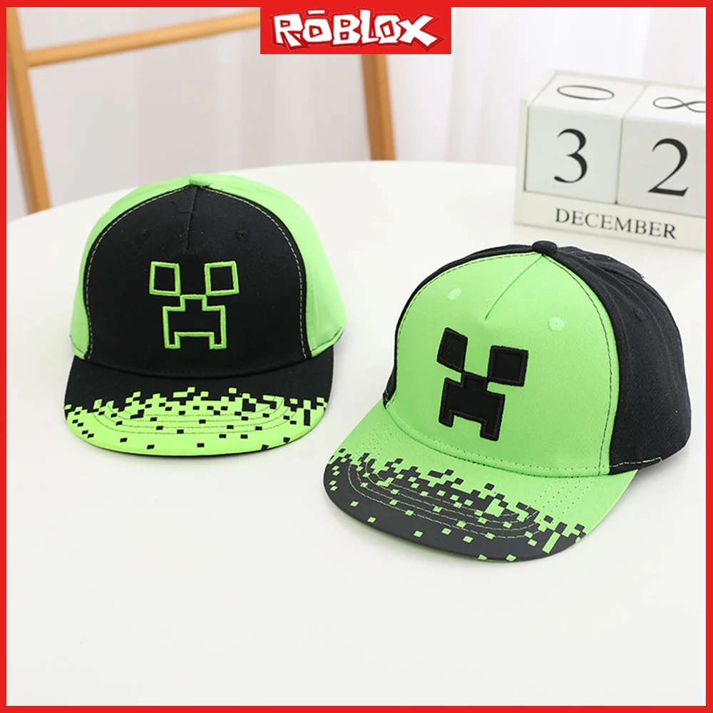 Roblox New Cartoon Printed Children Cap Baseball Cap Spring and Autumn New Baby Cartoon Cap Korean Version Visor Hat Kids Gift