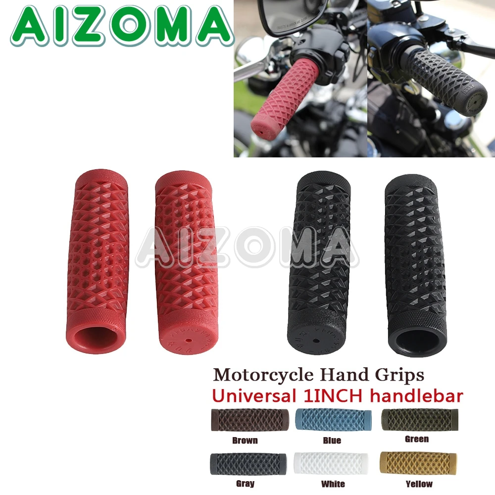 Universal 1 INCH Handlebar 25/28MM Motorcycle Hand Grips Non-slip Rubber Grips For Honda Yamaha Suzuki BMW Kawasaki Harley