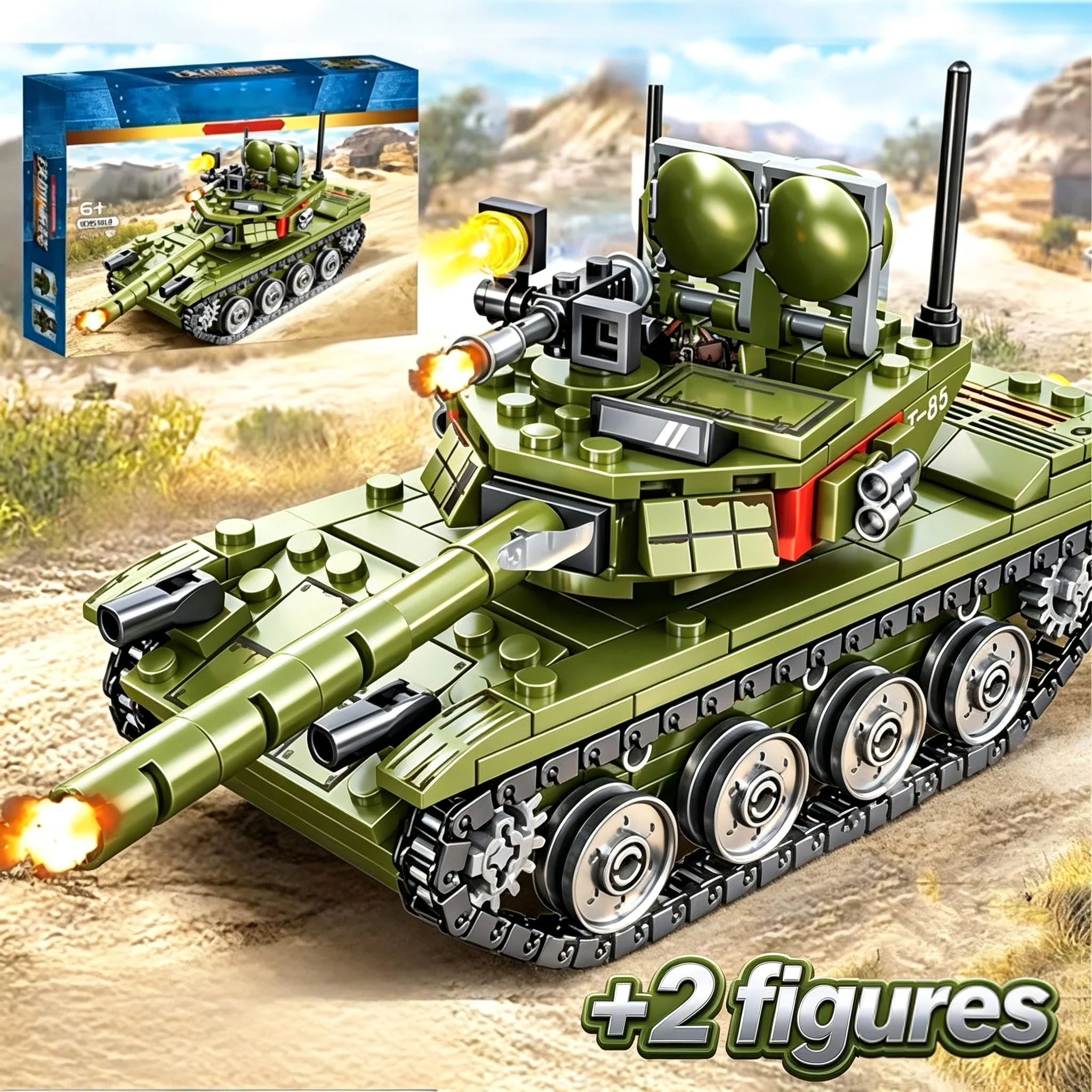 Tank Building Blocks Military Series Armored Vehicle Toy Chariot Tank Model Toys for Boys Kids Christmas Holiday Gifts