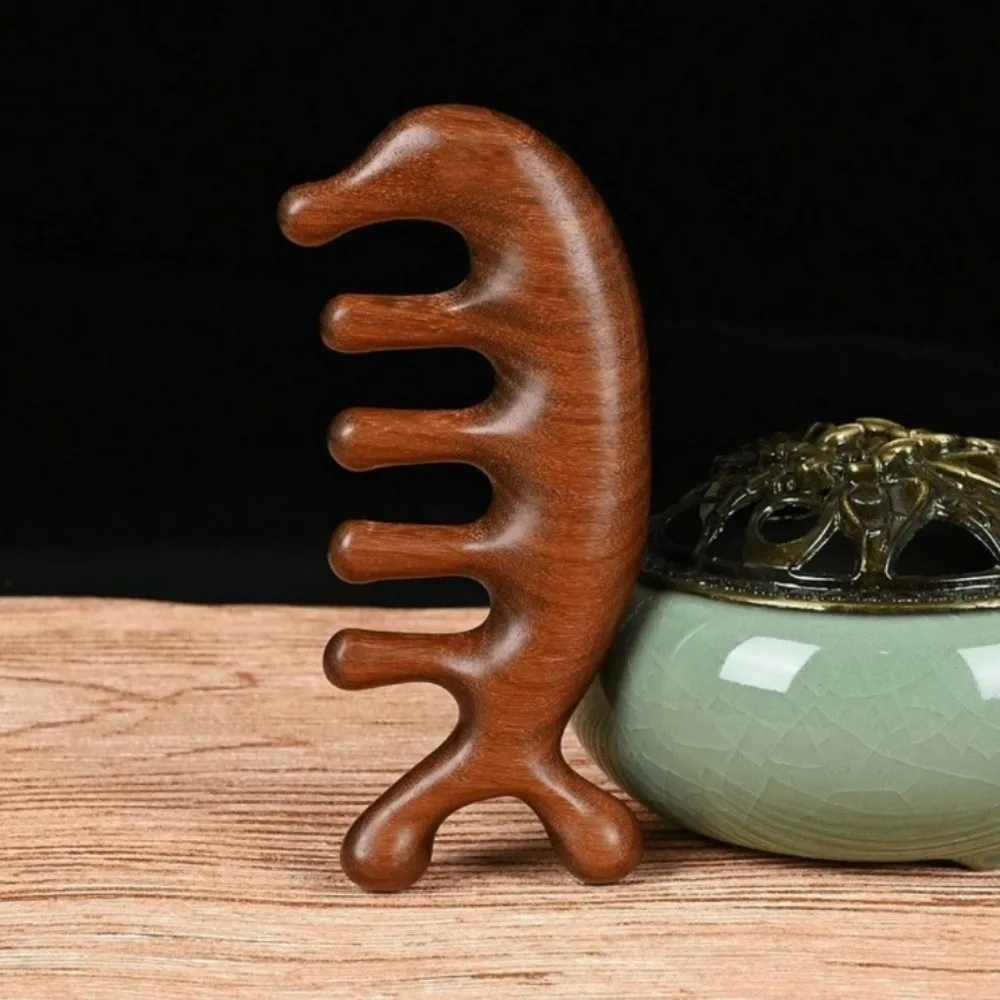 

Sandalwood Massage Comb, Five-Tooth Whale Comb, Scalp Scraping Head Massager, Relaxing Body Massage Tool for Hair Wellness