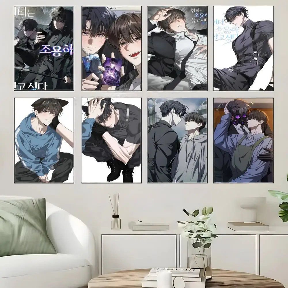 Anime Character T-The Hunter's Gonna Lay Low Poster Self-adhesive Art Waterproof Paper Sticker Coffee House Bar Room Wall Decor