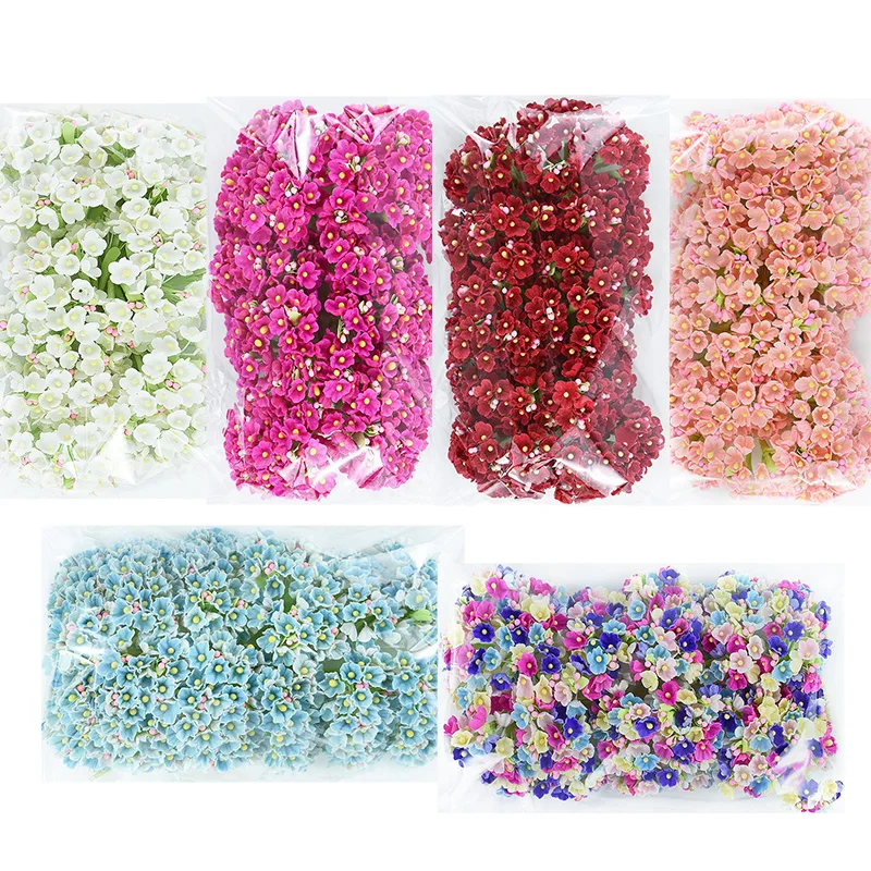 

3/6/12 Bundle Mini Colorful Paper Flower Rose Daisy Bouquet Artificial Fake Flower Wedding Scrapbooking Craft Home Decor Flower