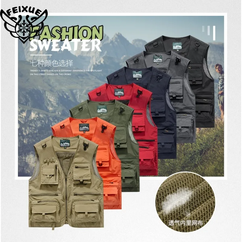 

Fishing Photography Outdoor Leisure Vest Men's New Multi-Pocket Breathable Sports Coat High-Quality Design Leisure Vest Men