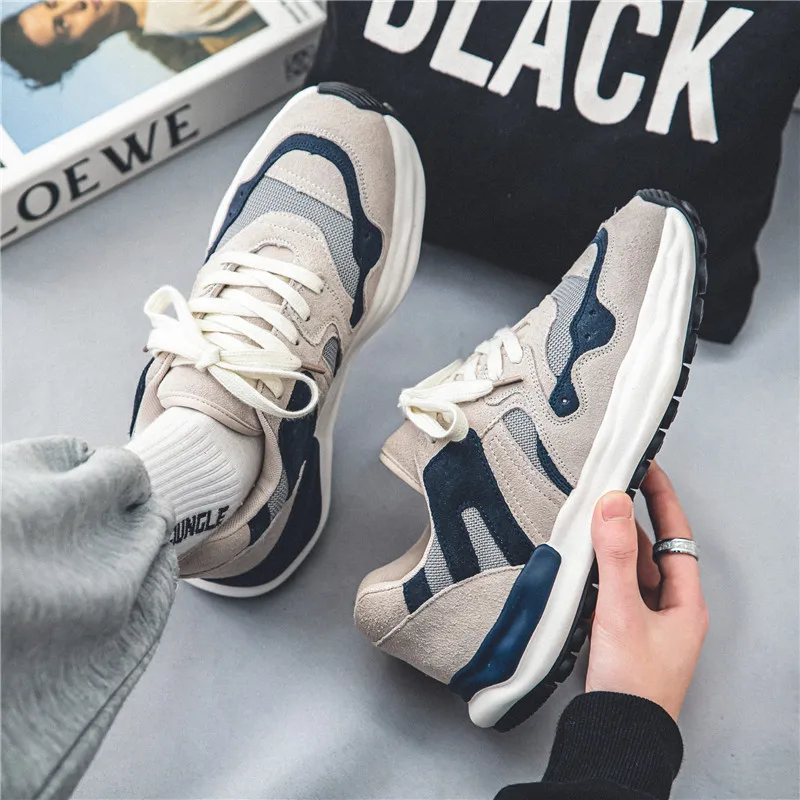 2024 Spring Men Shoes Casual Sneakers Male Dissolve Thick Shoes Platform Walking Outdoor Sports Shoes Chaussure Homme