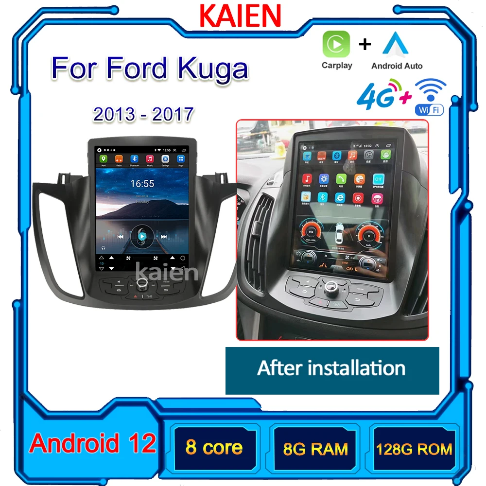 

KAIEN For Ford Kuga 2013-2017 Car Radio Android 12 Auto Navigation GPS Stereo Video Player DVD Multimedia DSP 4G WIFI Autoradio