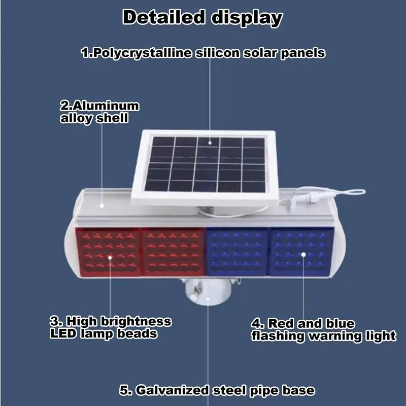 Luz de baliza Solar operada por energía Solar para exteriores, señales de seguridad impermeables, luz de seguridad, señales de construcción de carreteras, luces de tráfico Flash