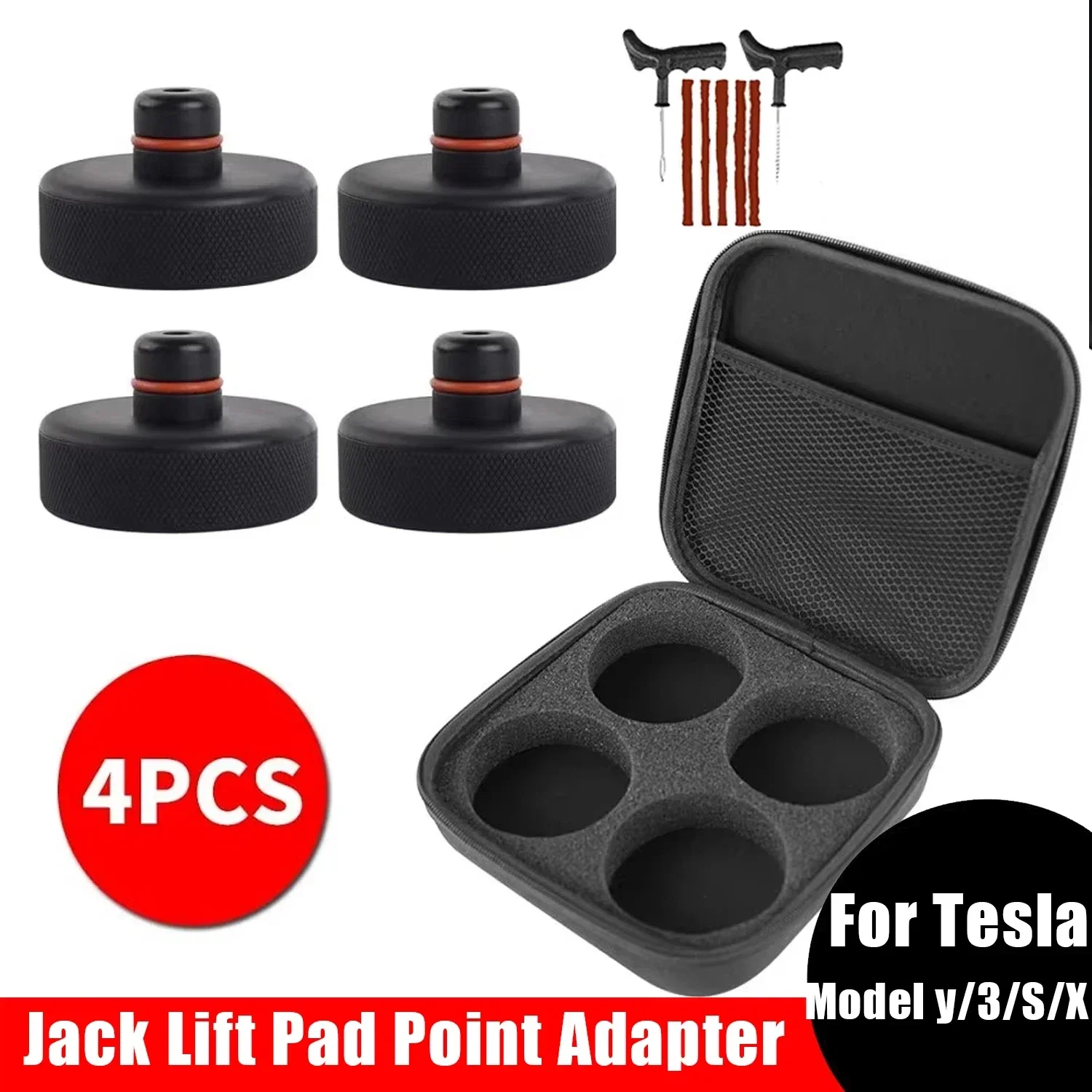 4pcs Lifting Jack Pads for Tesla Model 3 Y S X Highland 2024 2023 2022 Accessories Rubber Pucks Chassis Lift Stands Adapter Case