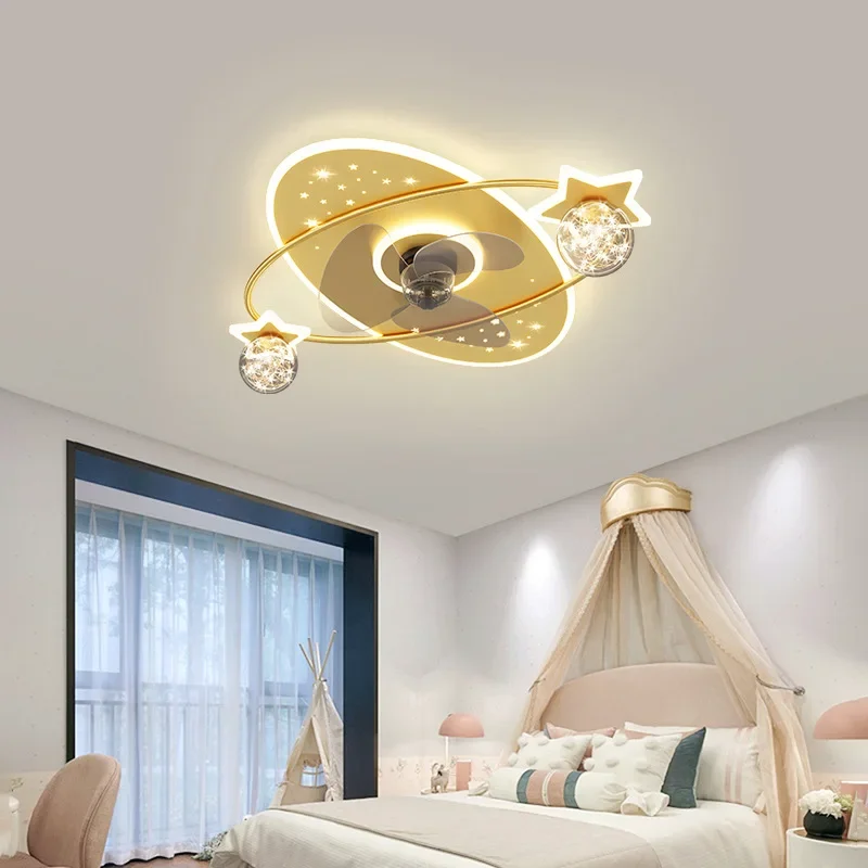 Nordic LED Ceiling Fans with Lights Remote for Living Room Bedroom Boys Girls Room LED Ceiling Lamp for Home Decro