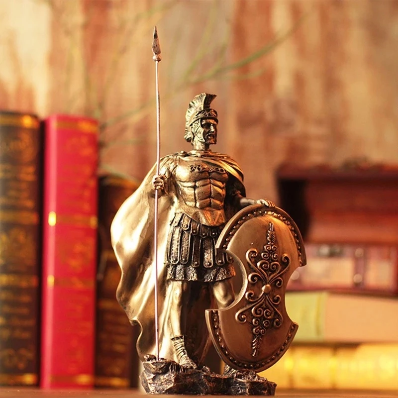 

Medieval Warrior Armor Model Statue Retro Resin Roman Spartan Warrior Figurines Bar Decoration Home Accessories Collect Souvenir