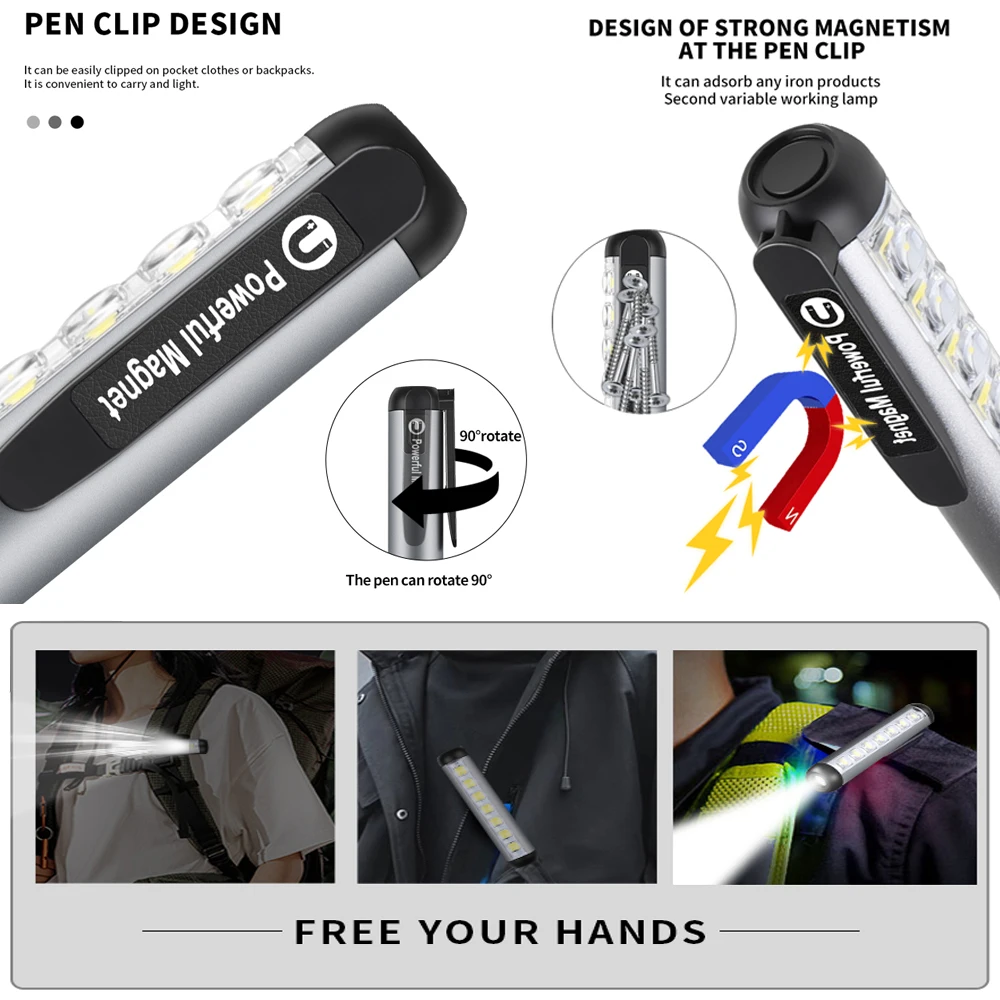 Powerful Led Flashlight 2 in 1 LED Built in Battery Shot Long Smart Type-c Rechargeable Flash Light Mini Torch Lamp For Camping