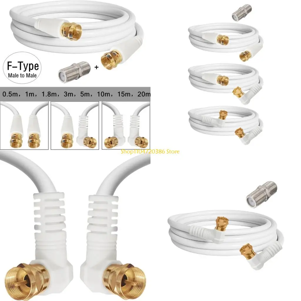 K0EA Premium RG59U Sound Video Cable With F Type Female Port and Double Male Connectors