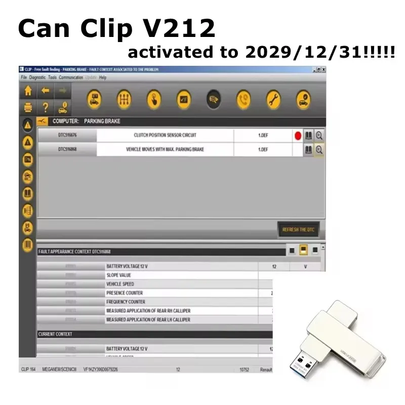 

Can Clip V212 For Renault auto car repair Diagnostic Interface+Reprog V191+Pin Extractor V2+Dialogys V4.72 Sent by email/Disk