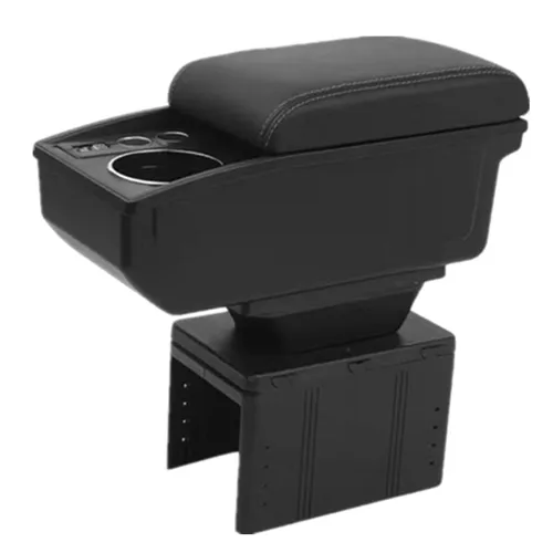 Imagen 1 del producto Caja Universal para reposabrazos de coche, modelo Universal, caja de almacenamiento de doble capa, portavasos, accesorios de reequipamiento Interior para coche