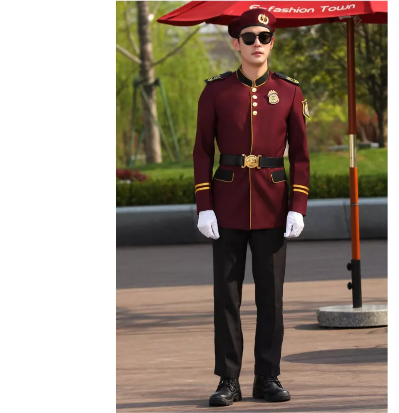 chunqiu-mode-image-position-villa-haut-de-gamme-propriete-securite-uniforme-veste
