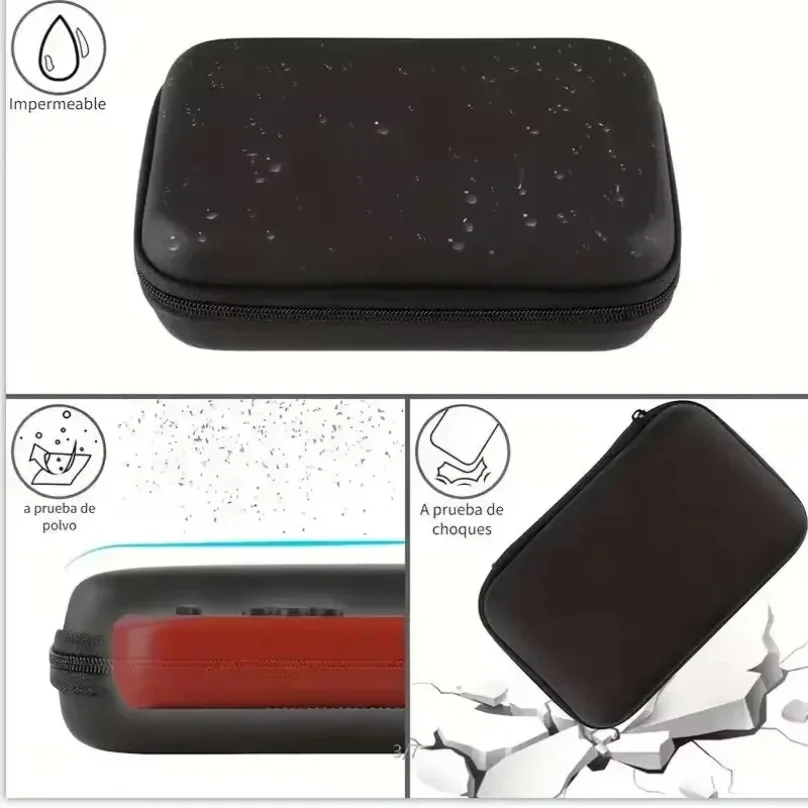 Retro Handheld Game Console Case, Protective Travel Retro Mini Game Player Carrying Box for Charging Cable, Earplugs, Batteries