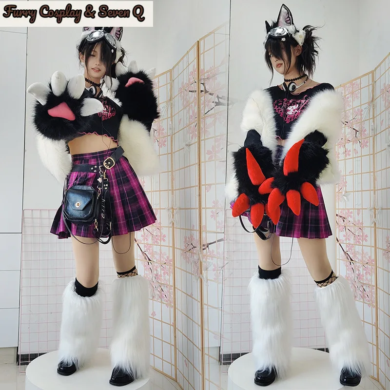 Handmade Fursuit Claw Kig Gloves Dragon Paw Comic-Con Cosplay Gloves Character Stage Costume Role Play Performance Props Gifts 5