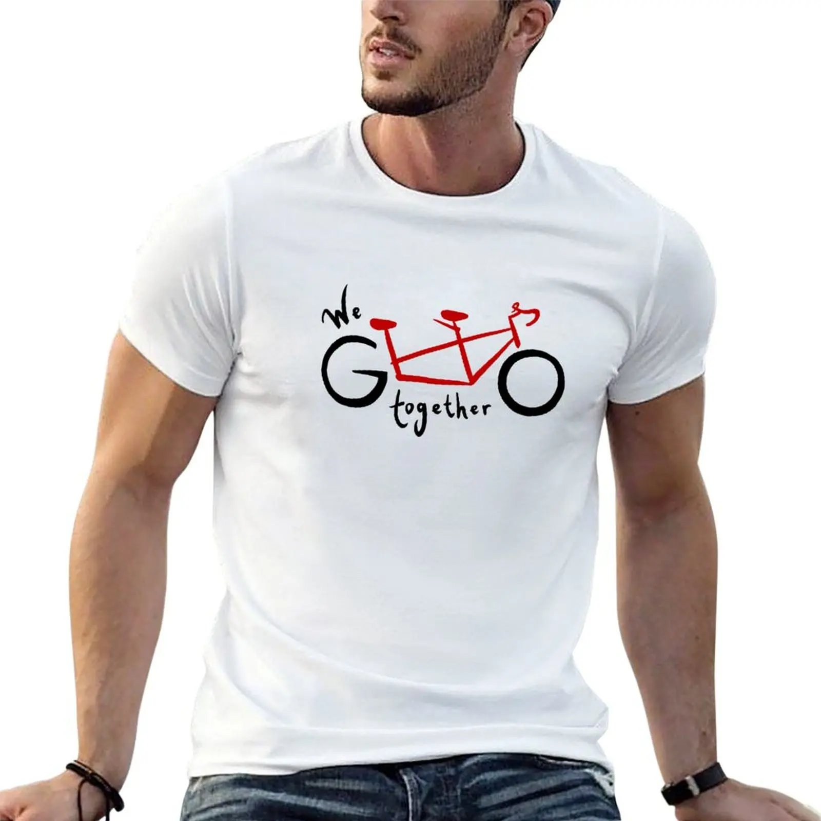 We go together - red T-Shirt t shirt man cotton man t shirt luxury T-Shirt