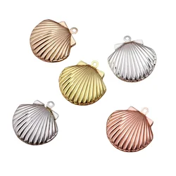 BoYuTe (20 Pieces/Lot) 22*19*8MM Metal Brass Shell Locket Pendant Charms Diy Hand Made Open Photo Locket Jewelry Accessories