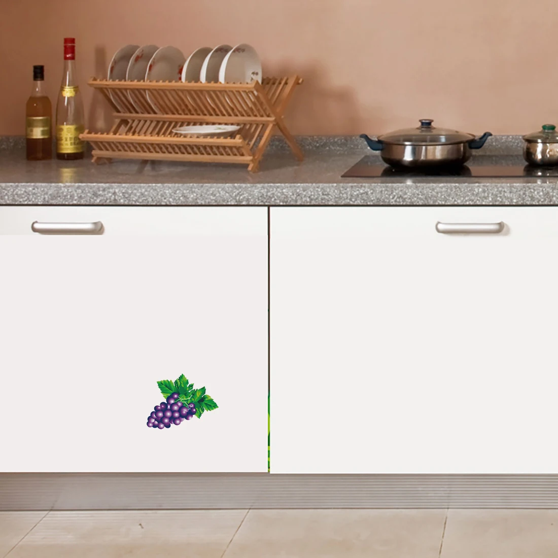 Three Ratels CO81 Colored Grape Cartoon Sticker Waterproof Home Decoration Wall Decal