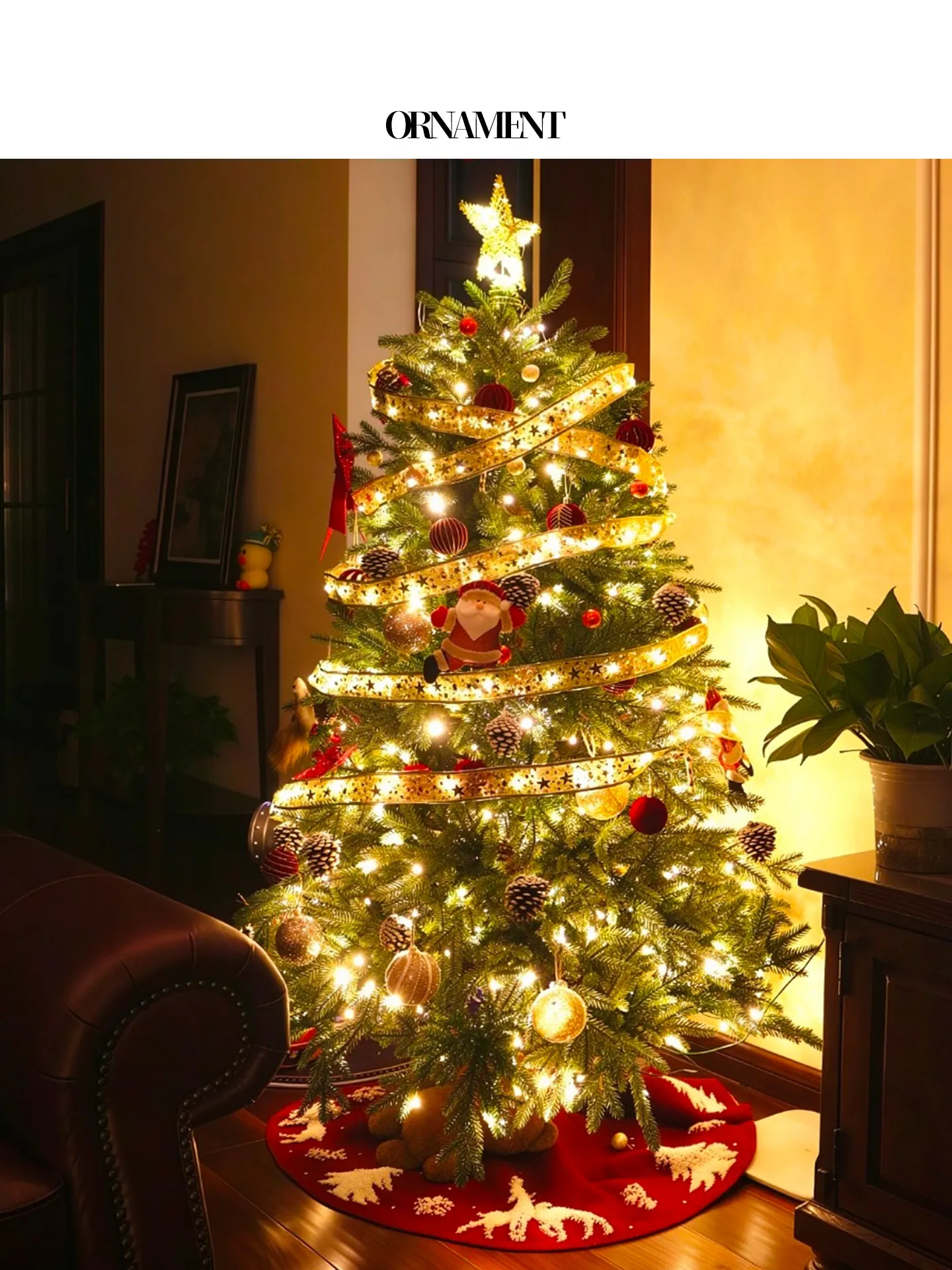 Christmas Tree Theme Scene Setting Photo Prop Decoration for Store Atmosphere