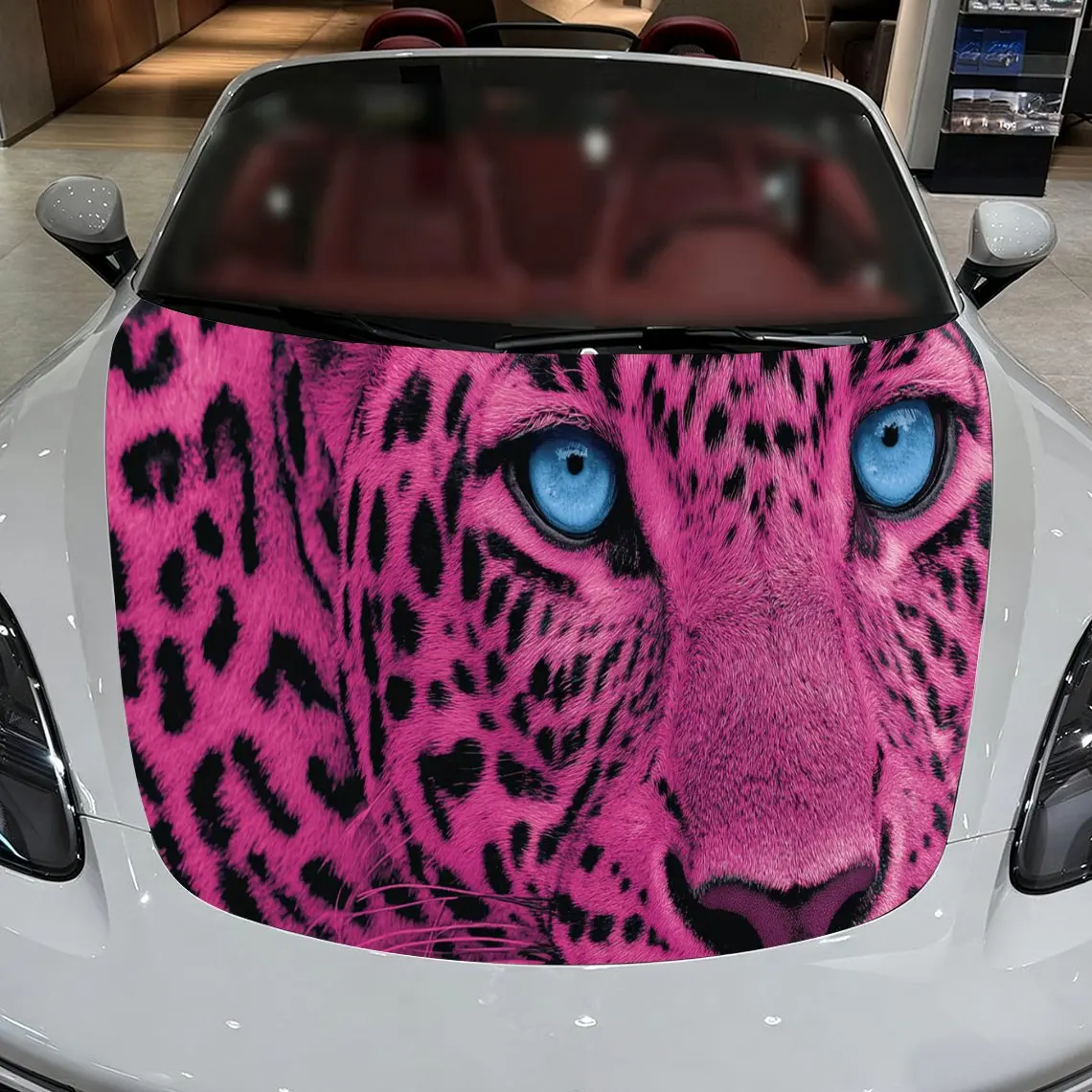 

Vibrant Pink Leopard Car Hood Stickers - Self-Adhesive, Waterproof and Durable Vinyl Wrap, Decorate And Protect Your Car - The G