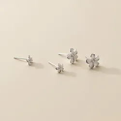 925 Sterling Silver Plumeria Flower Study Earrings for Women Girls Teen Crystal Christmas Thanksgiving Birthday Gift