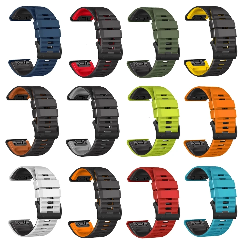 Garminの時計ストラップ,虹色,mk3i,mk2i,mk2,mk1,fenix 6x,6 pro,7x,7 pro,5x,5 plus,pickel fit 22, 26mm,シリコンバンド