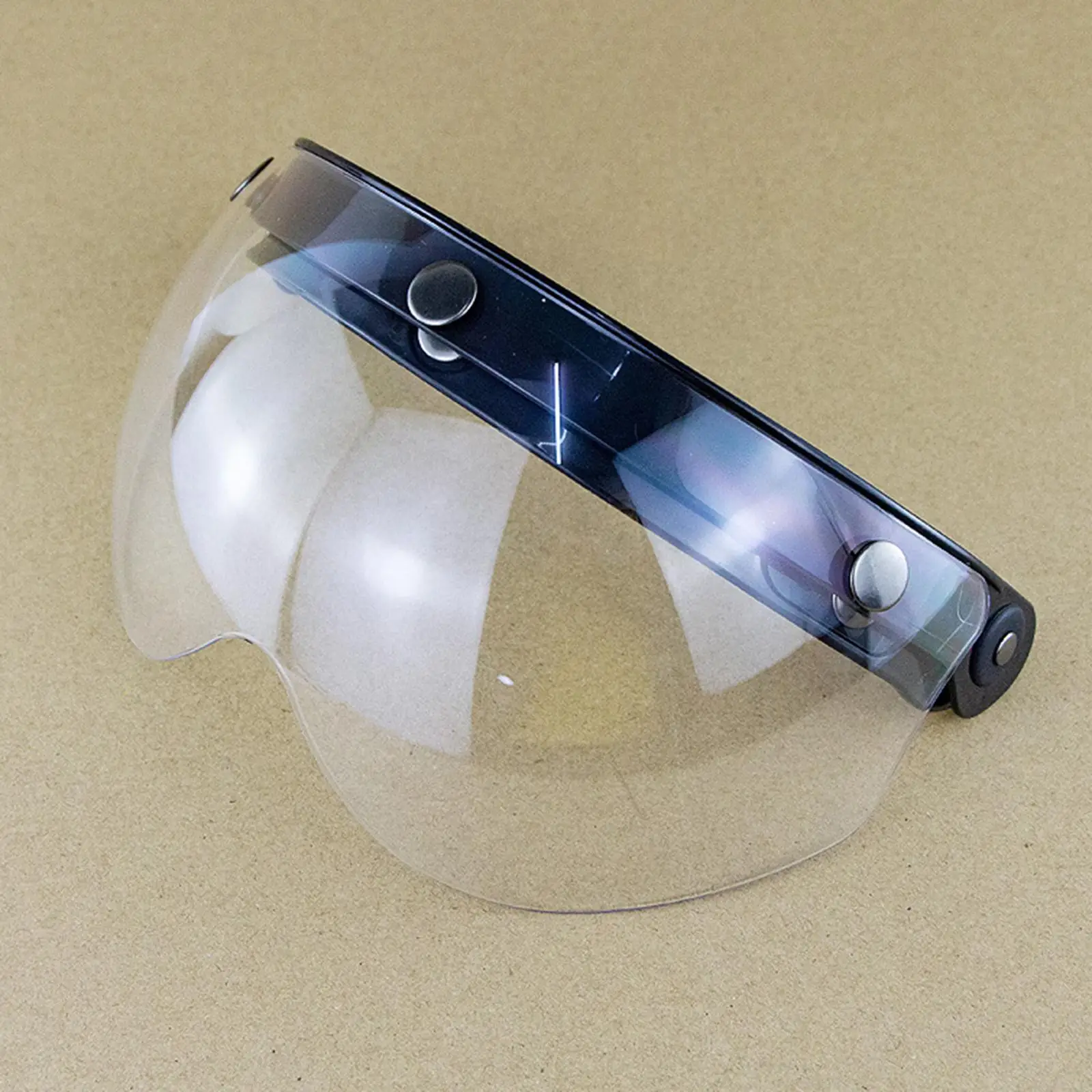 

Universal Bubble Shield Visor PC Polycarbonate Flip Up Motorcycle Helmet Accessory Windproof 3 Snap for Adult Riders