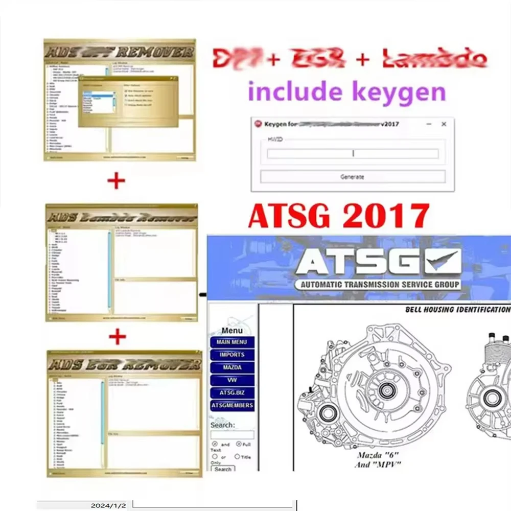 ATSG 2017 + DPF + EGR vendita calda dispositivo di rimozione Lambda completo 2017.5 manutenzione cambio automatico gruppo di rip