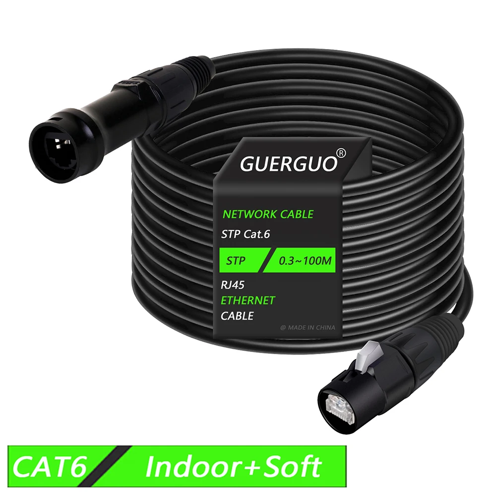 0.3M-100M Cat6 Stage Ethernet Extension Shielded Cable Male to Female Indoor&Outddoor STP/SFTP Cable with Button RJ45 Connector