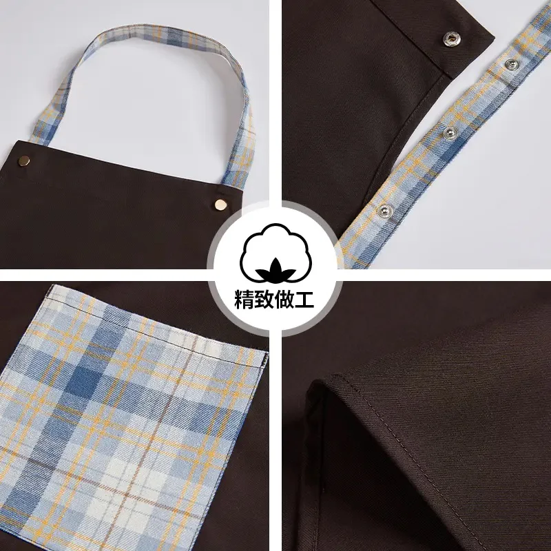 Hanging Neck Canvas Apron for Both Men and Women Customizable with Logo Pattern