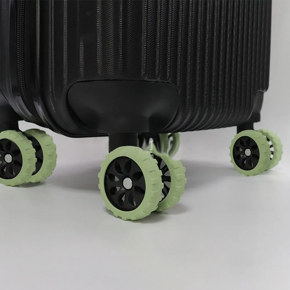 8PCS Silicone Travel Luggage Caster Shoes Suitcase Wheels Protection Cover with Silent Sound Reduce Noise Trolley Box Accessory