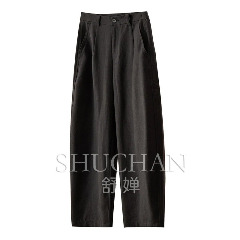 

Loose and Hidden Shortcomings Positive Shape High Waist Sickle Banana Trousers Women 9W96 Pants Women