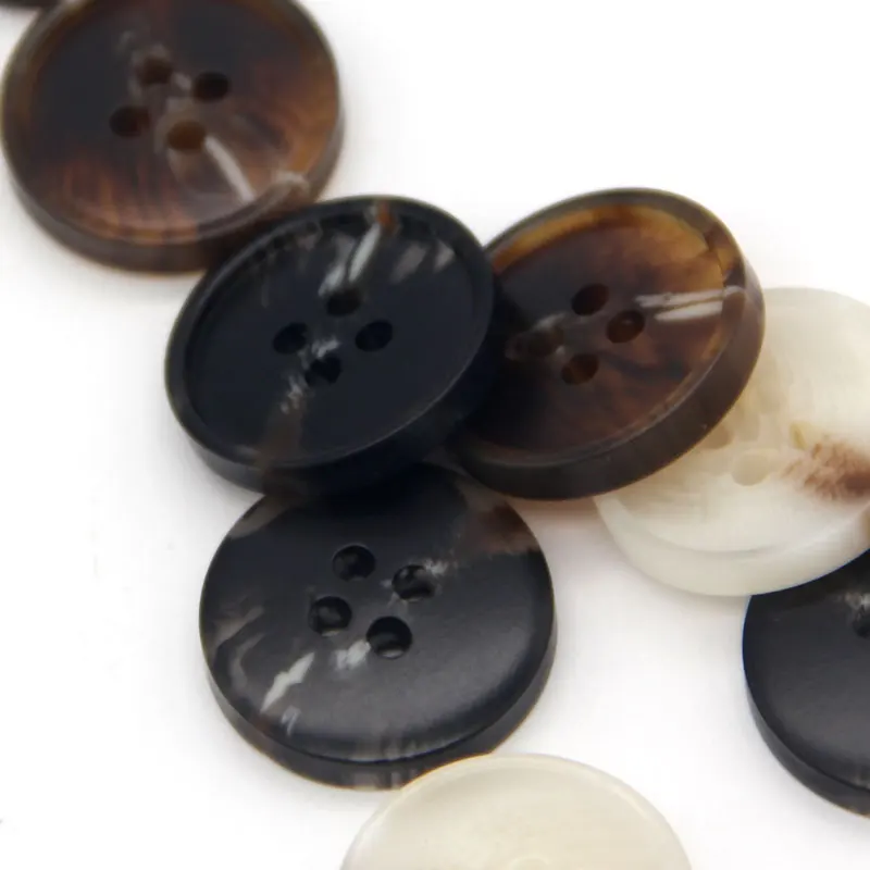 HENGC 15mm 20mm Round Resin Horn Pattern Black Buttons For Sewing Vintage Men Suit Blazer Coat Windbreaker DIY Crafts Wholesale